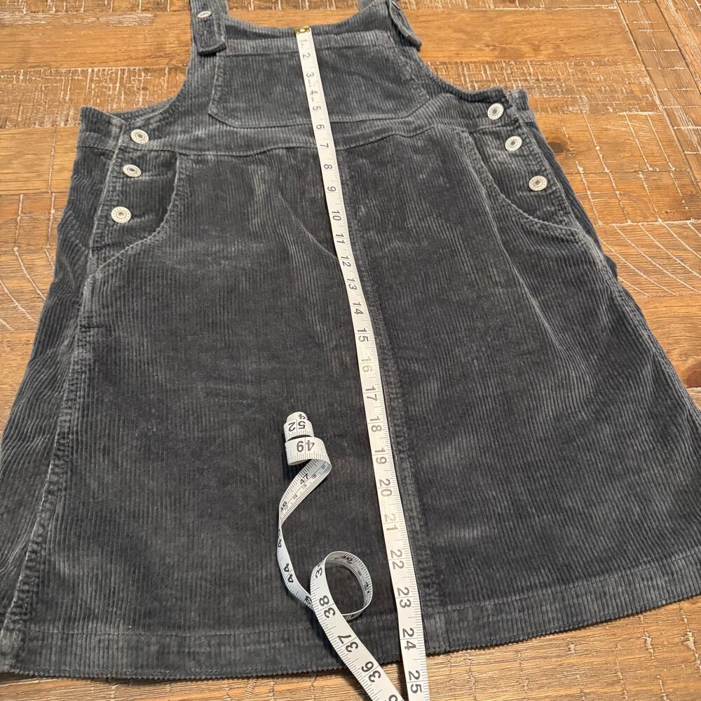 American Eagle Charcoal Grey Corduroy Overall Pinafore Dress Size Small Classic - Picture 4 of 9